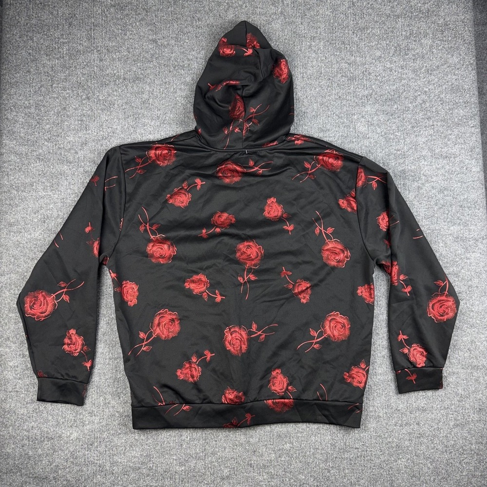 Drill Clothing Company Hoodie‎ Mens 5XL Black Rose Floral Pullover Stretch - Picture 9 of 11
